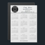 Real Estate Company Your Logo 2022 Calendar Magnet<br><div class="desc">This modern realtor magnetic calendar is custom made with your realty company name under the the agent name in chic typography. This minimalist black and white calendar magnet features your own business logo. Contemporary marketing gift for a real estate agent working to help you buy a home.</div>