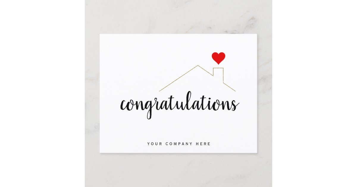 Real Estate Congratulations New Home Postcard | Zazzle