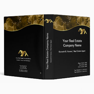 Real estate. Construction. Black Gold 3 Ring Binder