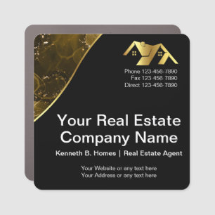 Real estate. Construction. Black Gold Car Magnet