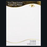 Real estate. Construction. Black Gold Letterhead<br><div class="desc">Accessories for Construction or Real Estate Business in strict Black and Gold colors will make your business recognizable.</div>