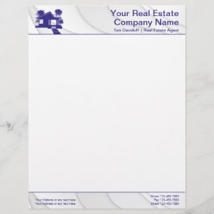 Real estate. Construction. Blue Silver Letterhead