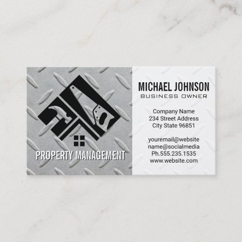 Real Estate  Construction  Steel Plate Business Card