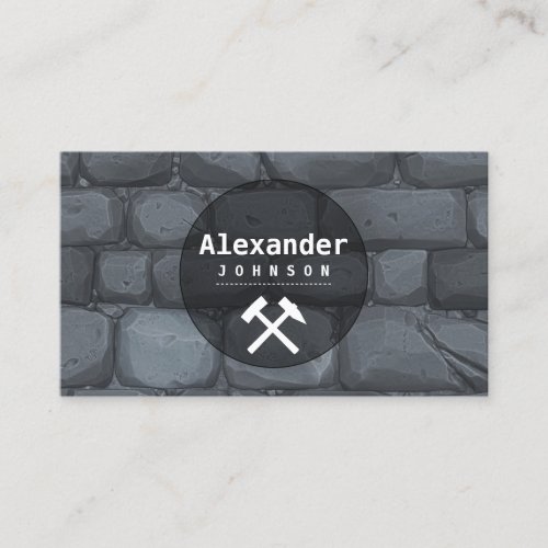Real Estate Construction Stone Wall Bricklaying Business Card