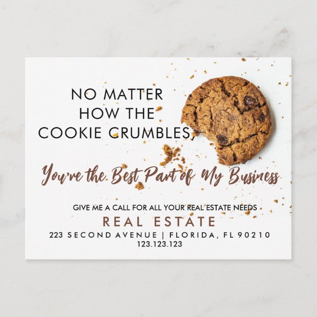 real estate COOKIE referrals Announcement (Front)