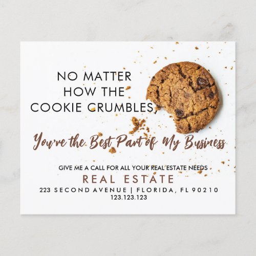 real estate COOKIE referrals Announcement Flyer