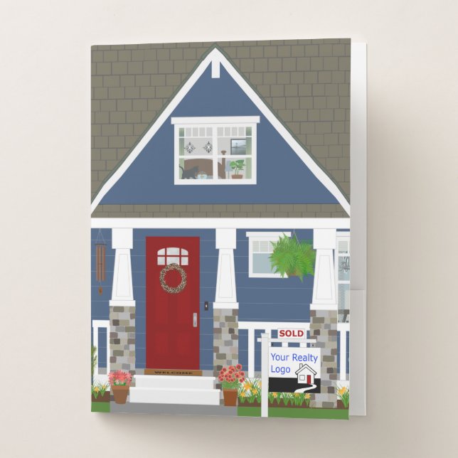 Real Estate Craftsman Home Pocket Folder (Front)