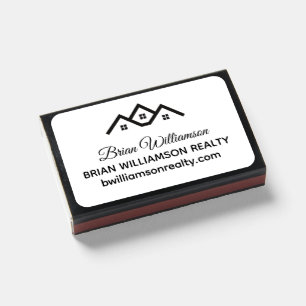 Real Estate Custom Company Marketing Black Matchboxes