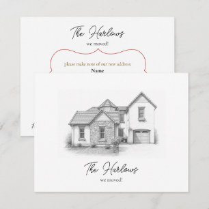 Real Estate Custom Home Photo New Address Note Card