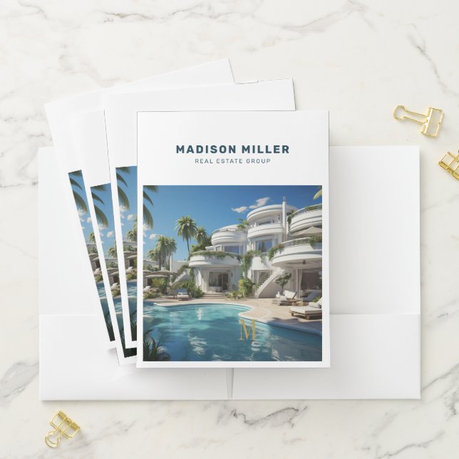 Real Estate Custom Photo Text Pocket Folder (In Situ)