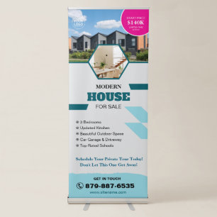 Real Estate Custom Vertical Retractable Banner