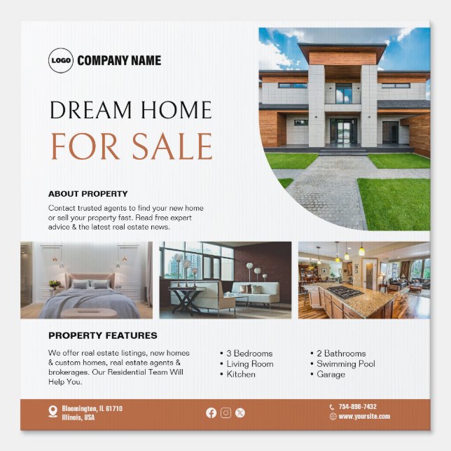Real Estate Custom Yard Sign (Front)