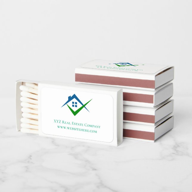Real Estate Customized Copany House Logo Matchboxes (Stacked)