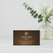Real Estate Dark Brown Business Card (Standing Front)