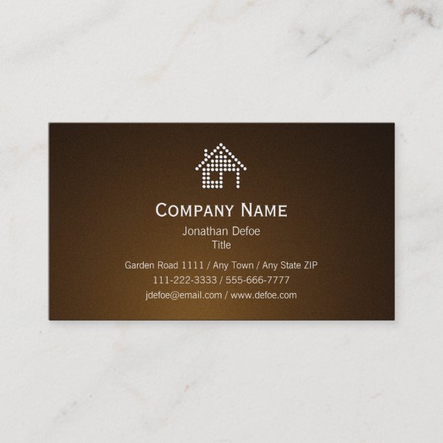 Real Estate Dark Brown Business Card (Front)