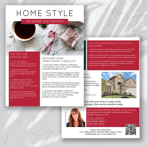 Real Estate December Newsletter Promotional Flyer