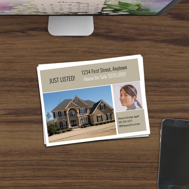 Real Estate Direct Mail Greige Postcard (Creator Uploaded)