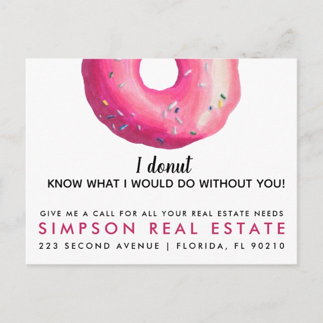 real estate  donut quote announcement postcard (Front)