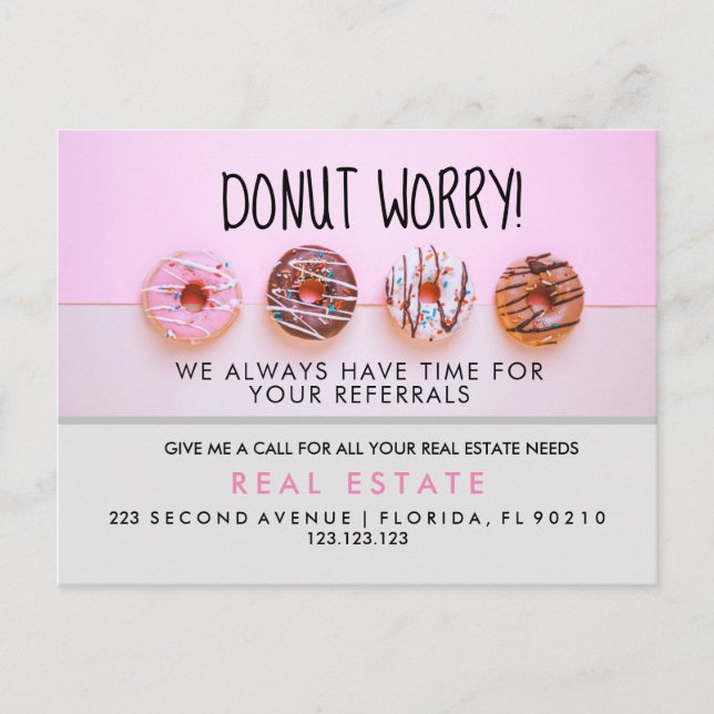real estate donut referrals Announcement  (Front)