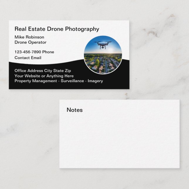 Real Estate Drone Photography Business Cards (Front/Back)
