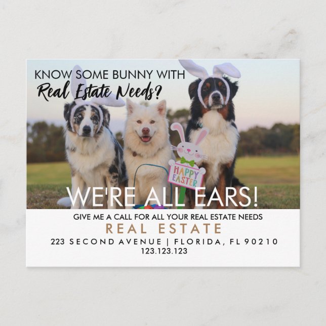 real estate easter bunny referrals Announcement  (Front)