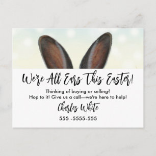 real estate easter bunny referrals Announcement  Postcard