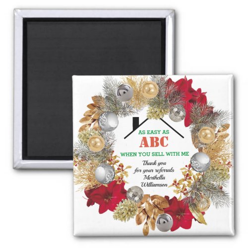 Real Estate EASY AS ABC Realtor Client Christmas  Magnet