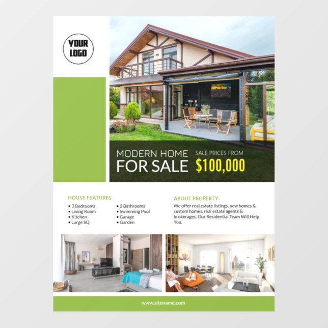 Real Estate Editable Window Cling (Sheet)