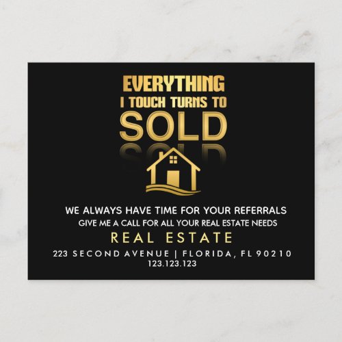 real estate  Everything I touch turns to sold Anno Announcement Postcard