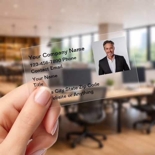 Real Estate Executive Photo Clear Business Cards