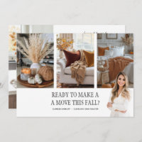 Real Estate Fall Farming Pumpkin Spice Postcard 