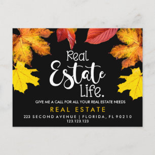 real estate FALL referrals Announcement Postcard