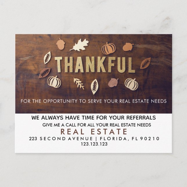 real estate FALL referrals Announcement Postcard (Front)