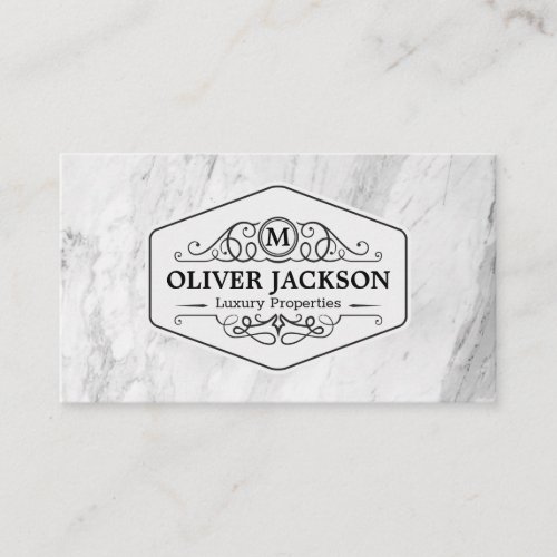 Real Estate  Fancy Elements  Marble Business Card