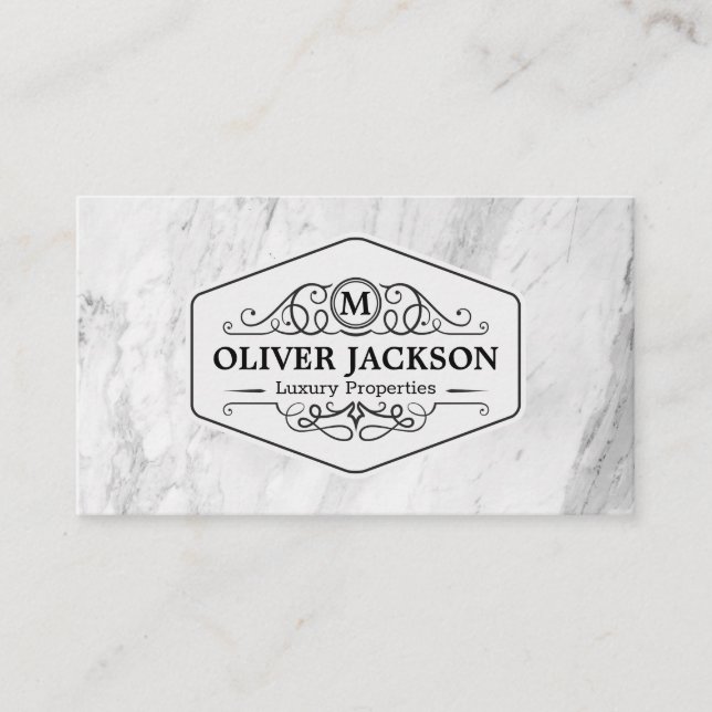 Real Estate | Fancy Elements | Marble Business Card (Front)