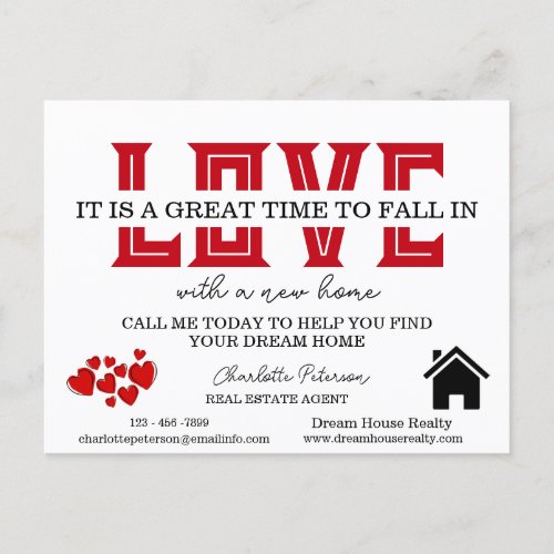 Real Estate Farming Marketing Valentines Day Holiday Postcard