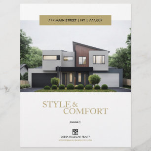 Real Estate Feature Sheet Elegant Custom Flyer