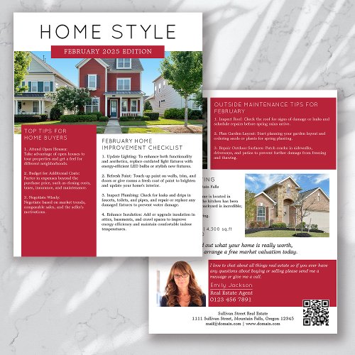 Real Estate February Newsletter Promotional Flyer