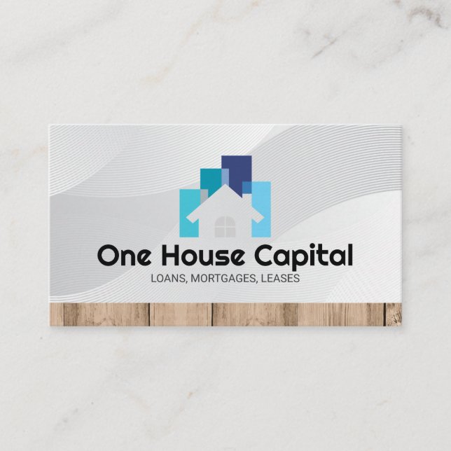 Real Estate Finance | Wood Trim  Business Card (Front)