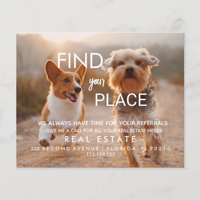 real estate  FInd your place Announcement Postcard Flyer (Front)