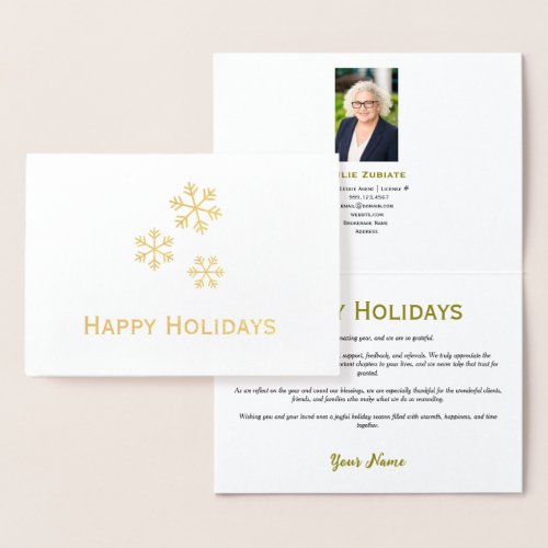 Real Estate Foil Christmas Holiday Logo Unique Card