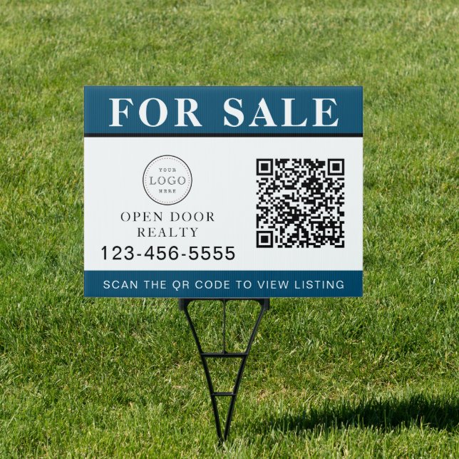 Real Estate For Sale QR Code Listing Key Yard Sign (Insitu)