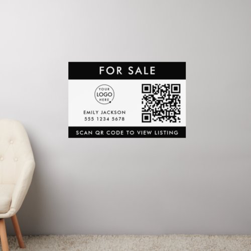 Real Estate  For Sale QR Code Listing Logo Wall Decal