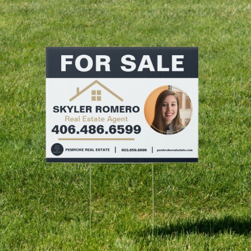 Real Estate For Sale Sign with Photo
