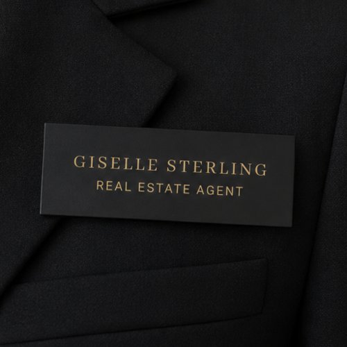 Real Estate Gold Black Name Tag