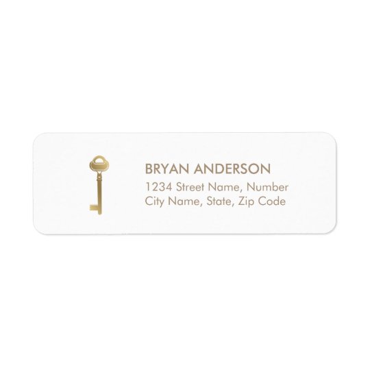 Real Estate Gold Key Return Address Label