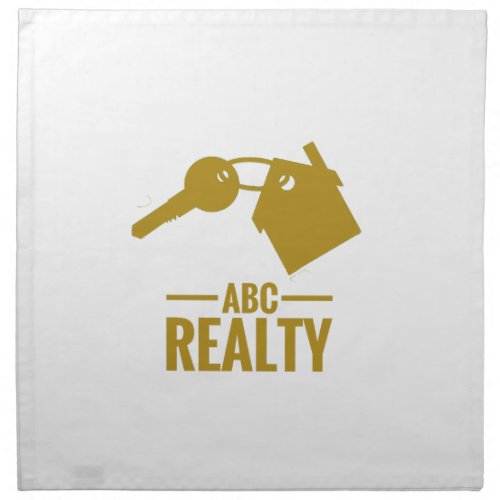 Real Estate Gold Logo Branded Cloth Napkin