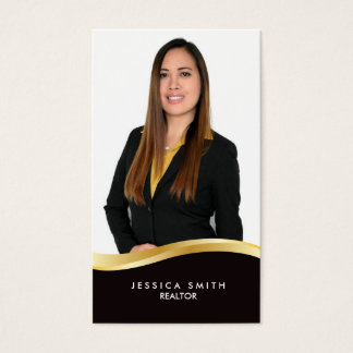 Real Estate gold swoosh business card