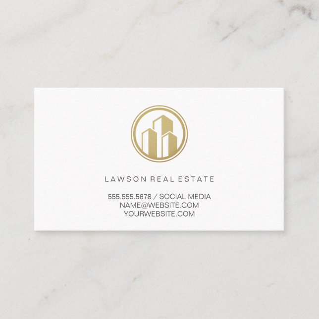 Real Estate | Golden Buildings | Lux Appointment Card (Front)