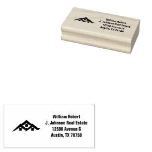 Real Estate Golden House Logo Modern Realtor Rubber Stamp